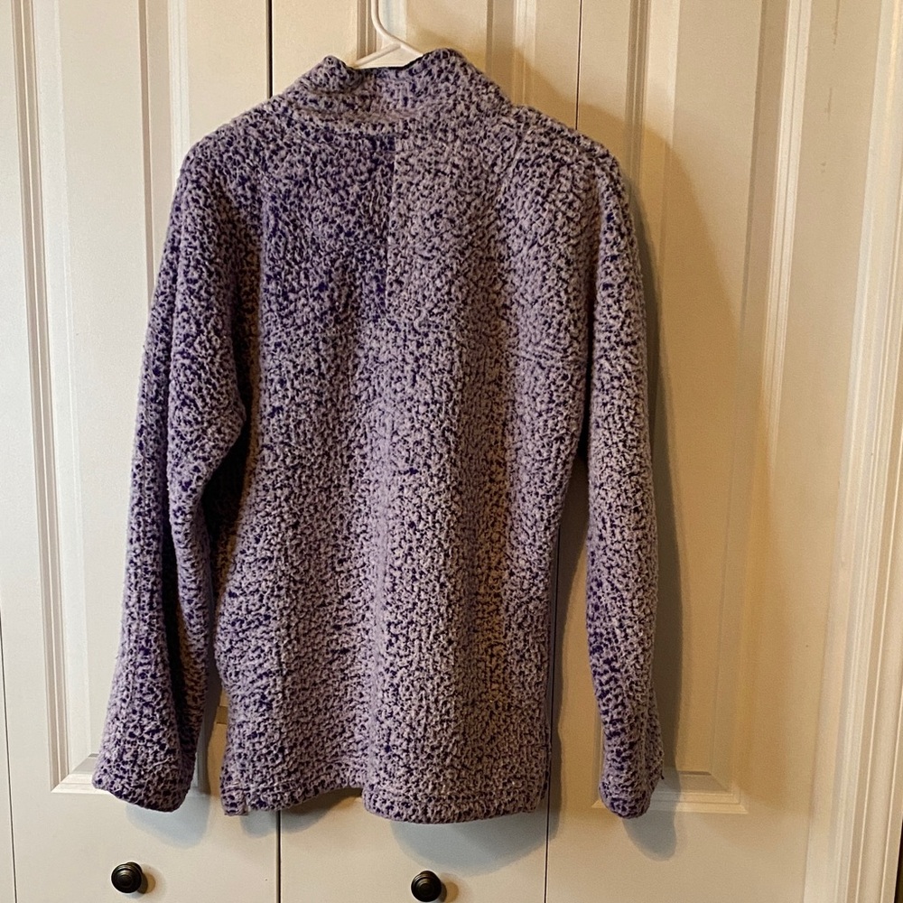 🌸 Cozy Lavender Zip-Up Sherpa Sweater with Pockets - Picture 3 of 9